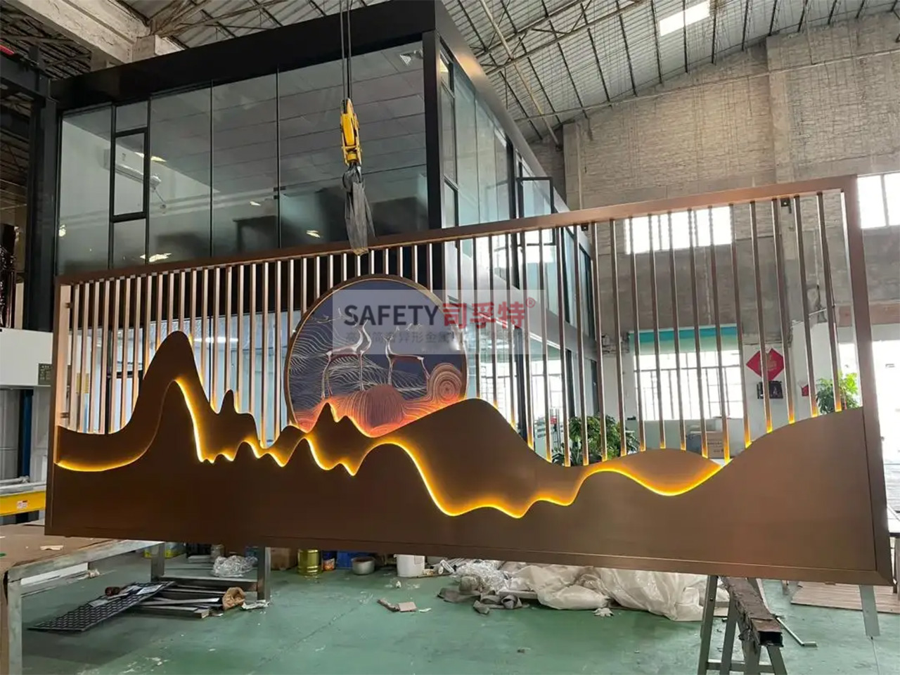 金屬山水屏風隔斷：新中式古典風，精致優雅，輕奢舒適(圖1)