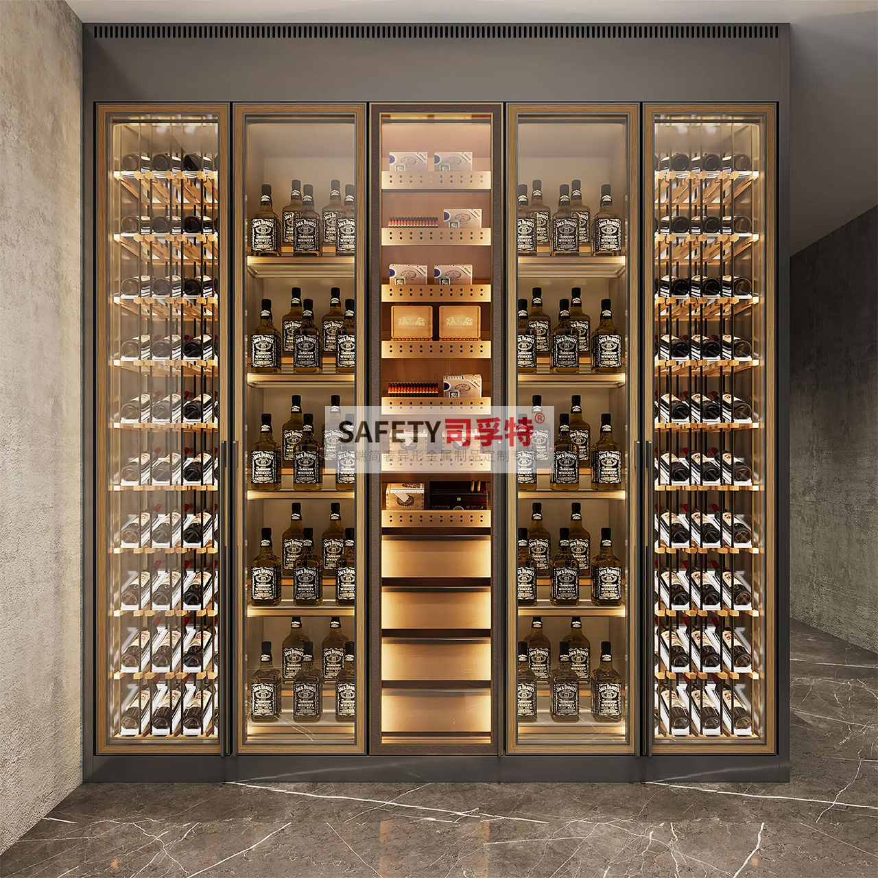 不銹鋼酒柜款式多樣，美觀時尚，經(jīng)久耐用(圖1)